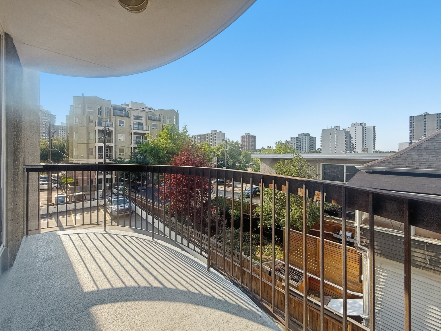 Balcony and city view real estate photo